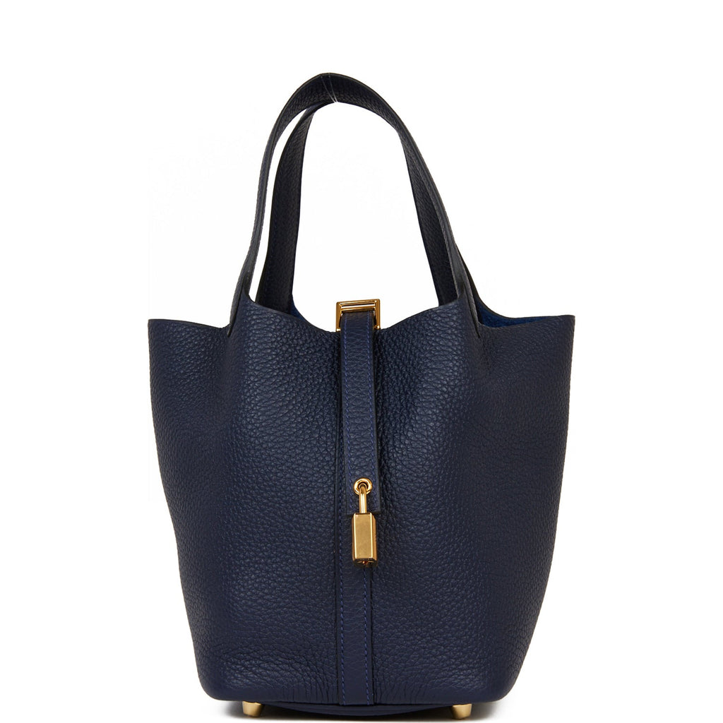 Hermès Picotin Lock 18 Blue Leather ref.41155 - Joli Closet