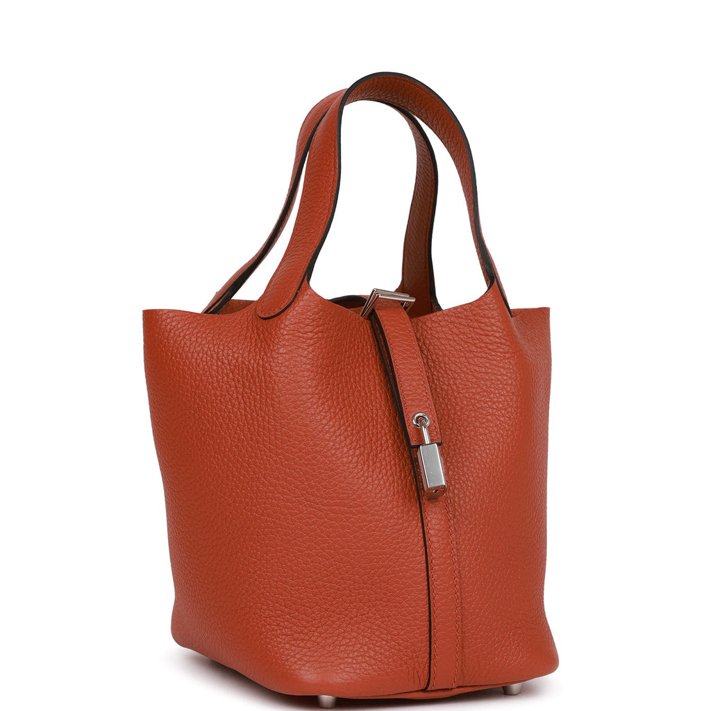 Hermes Picotin Lock 18 Bag Cuivre Tote Gold Hardware Clemence Leather at  1stDibs