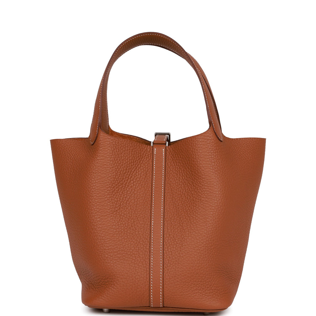 HERMÈS Picotin Lock PM tote bag in Orange Clemence leather with Palladium  hardware-Ginza Xiaoma – Authentic Hermès Boutique