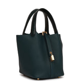 Hermes Picotin Lock 18 Vert Cypress Matte Alligator and Clemence Touch Gold Hardware