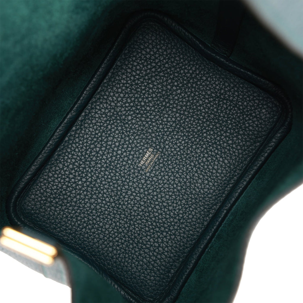 Hermès Picotin Lock 18cm 60 Vert Cypres Clemence Leather Gold Hardware –  SukiLux