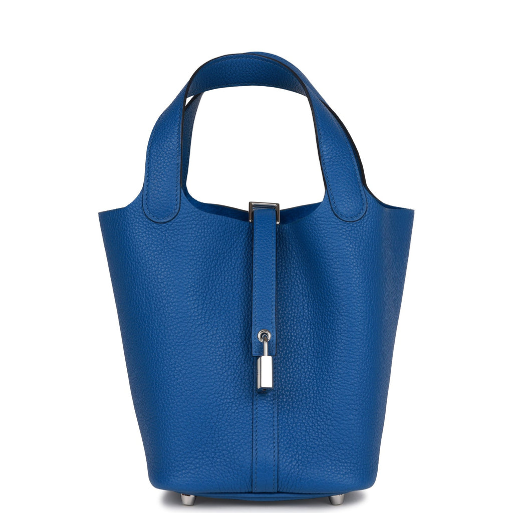 HERMES Picotin Lock 18 Bleu Indigo/ Orange Poppy *New - Timeless Luxuries