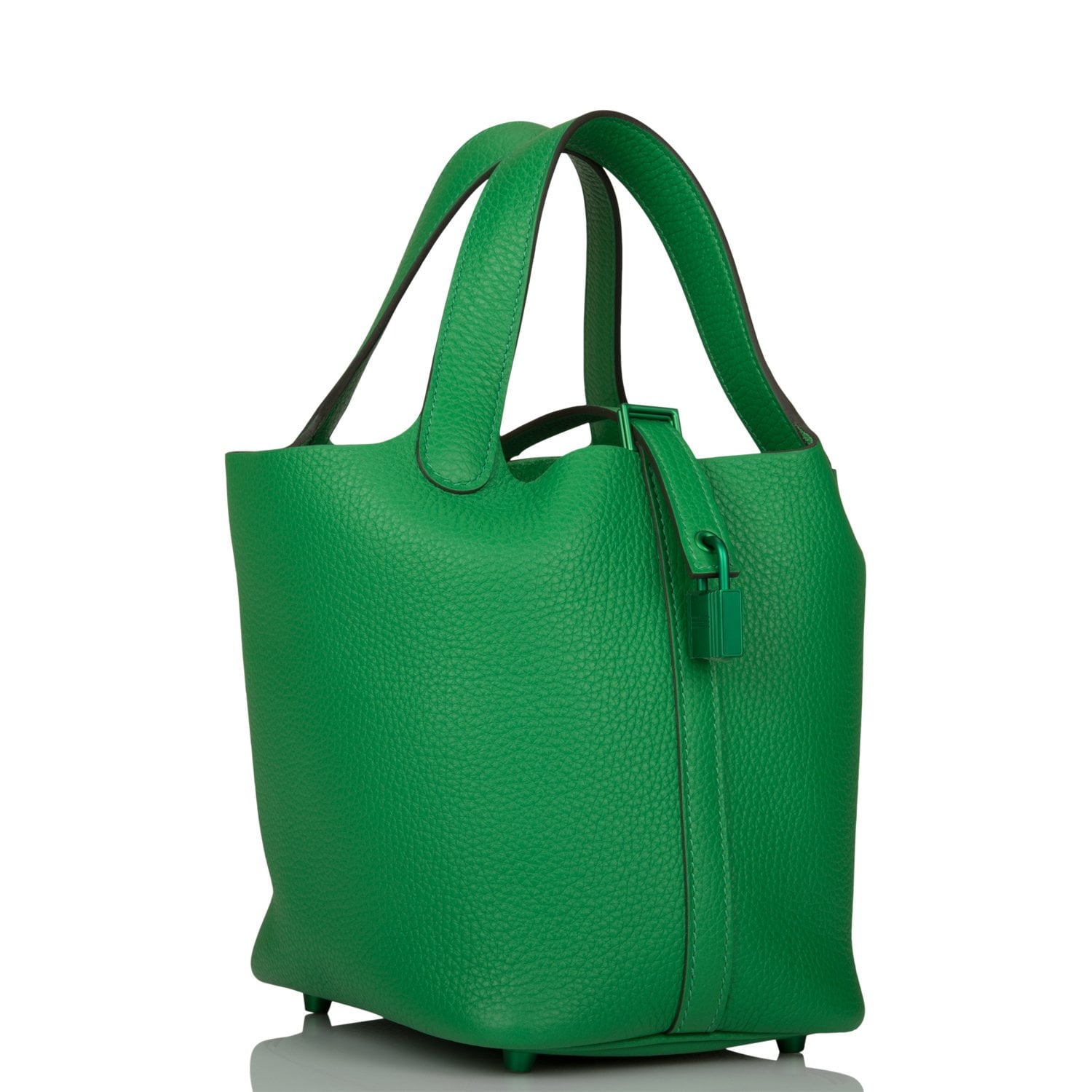 Hermes Monochrome Picotin 18 Bambou Clemence Green Hardware – Madison ...