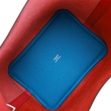 Hermès Birkin 30 RED CASAQUE ROSE EXTREME BLUE ZANZIBAR Leather ref.690370  - Joli Closet