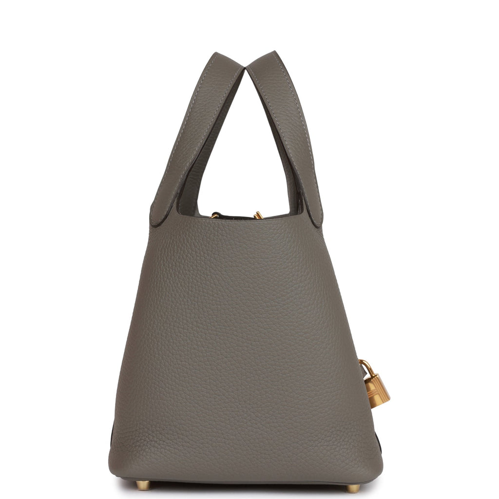 Hermès Picotin Bag 18cm in Gris Meyer Togo Leather with Gold