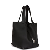 Hermes Black Clemence Picotin Lock 22cm Palladium Hardware