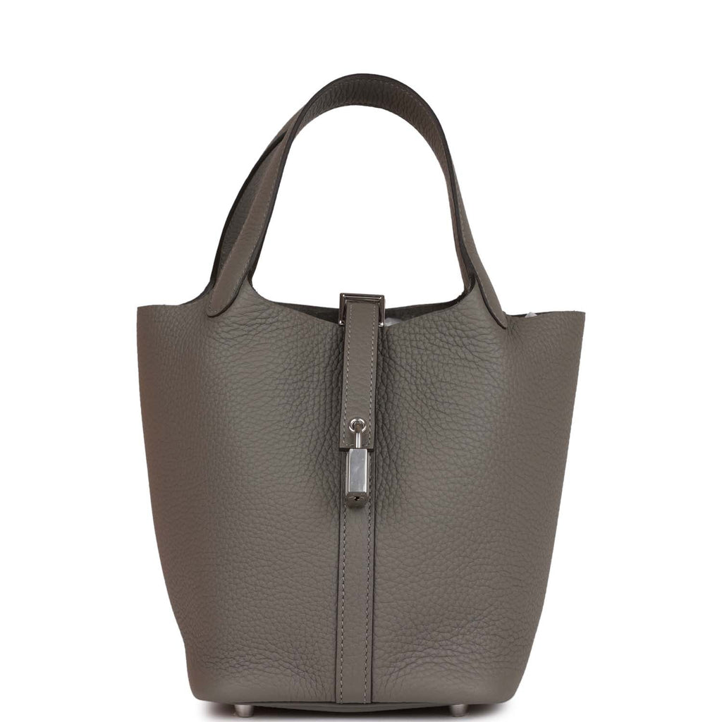 Hermes Picotin Lock bag PM Feu Clemence leather Silver hardware