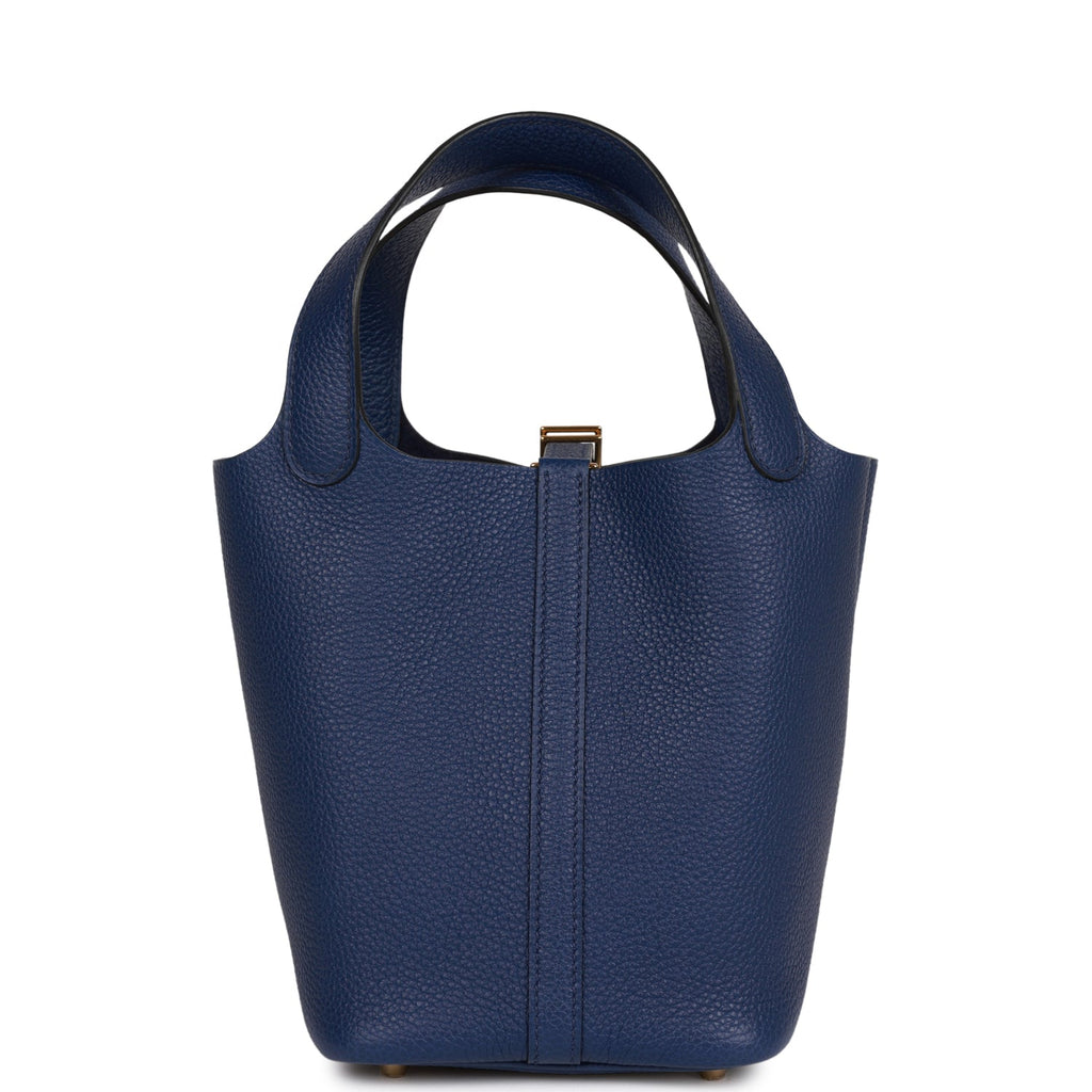 Hermes Bleu Nuit Taurillon Clemence Leather Picotin Lock 22 Bag Hermes