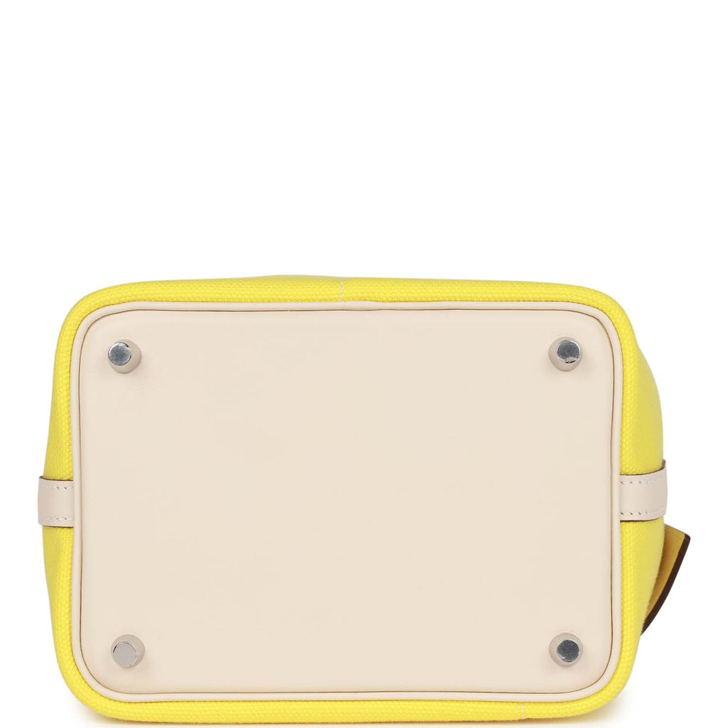 HERMÈS Birkin 25 Cargo Handbag in Jaune Citron and Chai, Swift and Toile H  canvas with Palladium hardware-Ginza Xiaoma – Authentic Hermès Boutique