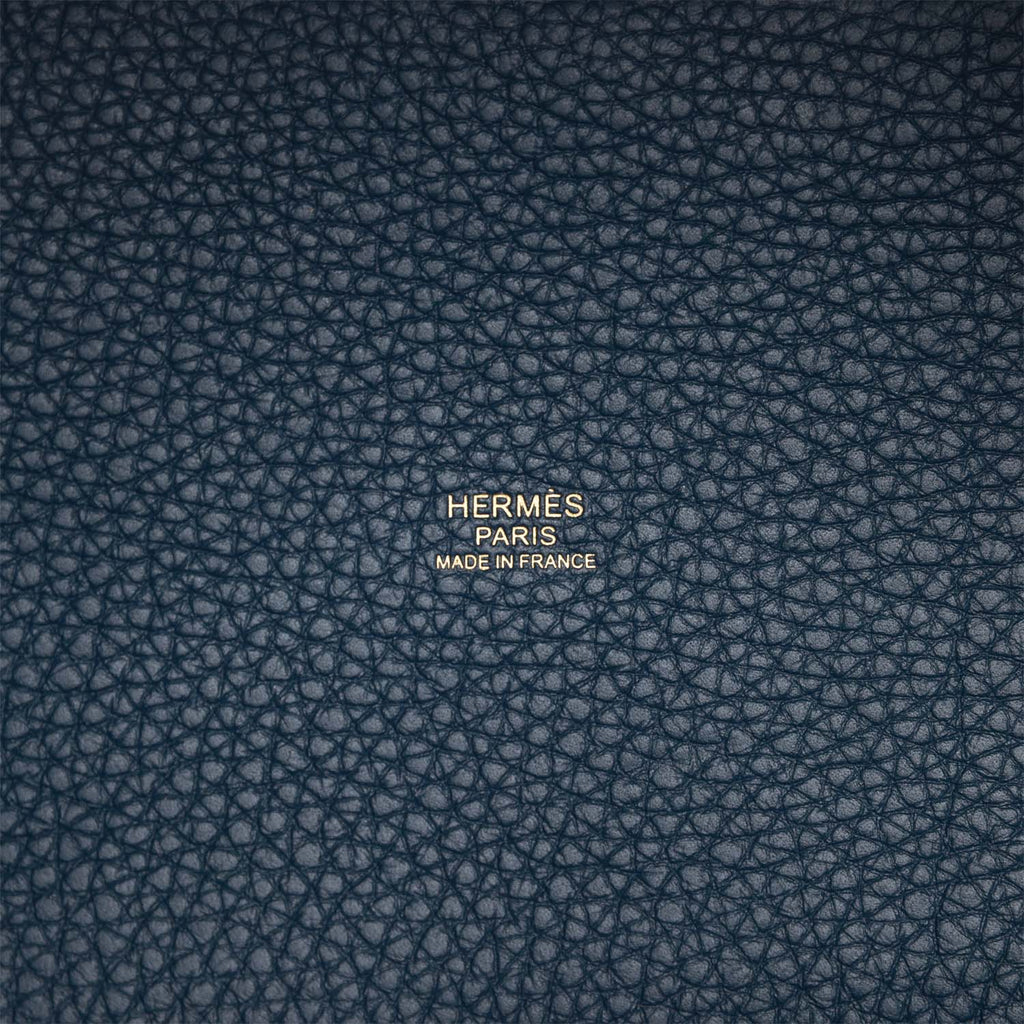Hermes picotin 18 bleu tempete with gold hardware - HERMÈS