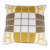 Hermes "Avalon III" Gris and Soleil Signature H Cushion PM Set of Two