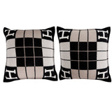 Hermes "Avalon III" Gris and Black Signature H Cushion PM Set of Two