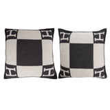 Hermes "Avalon" Ecru and Gris Fonce Signature H Cushion PM Set of Two