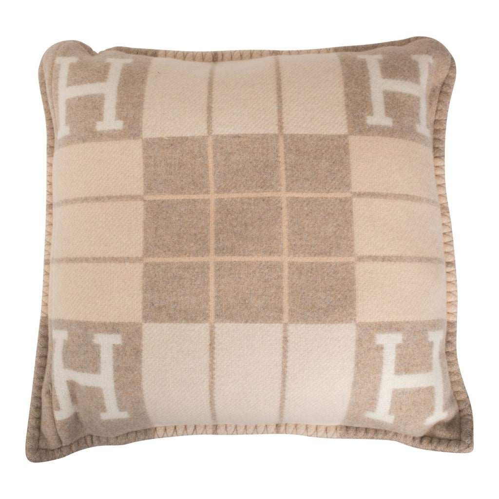 Hermes "Avalon III" Coco and Camomille Signature H Cushion PM Set of Two