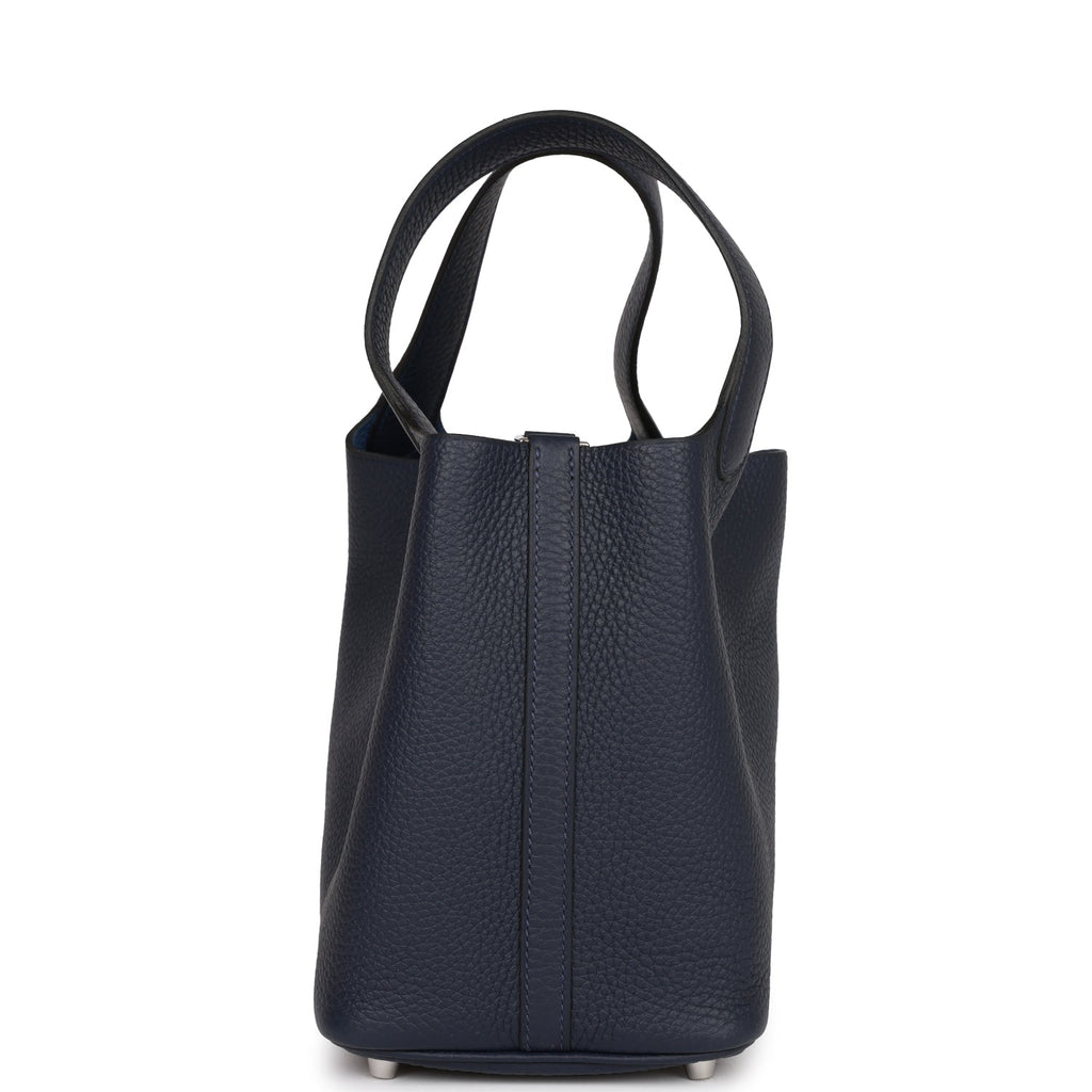 Hermès Picotin Lock 18 In Bleu Nuit Taurillon Clemence With Gold Hardware  in Blue
