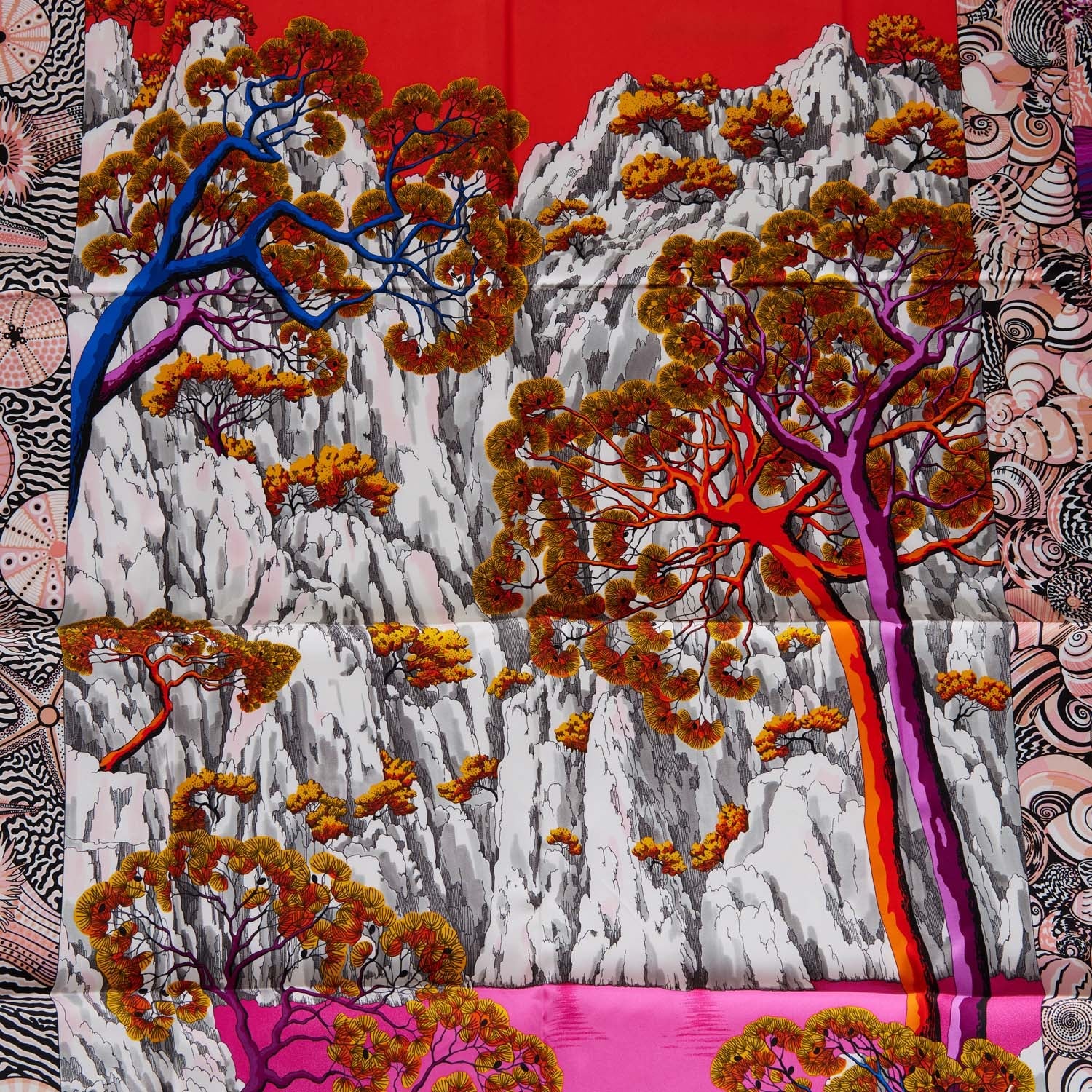 HERMES silk 90 SIESTE AU PARADIS Siesta in Heaven scarf multicolor