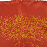 Hermes "De La Citrouille A La Caleche" Orange Silk Shawl Scarf 90cm