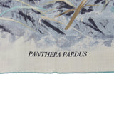 Hermes "Panthera Pardus" White Cashmere Shawl 140cm