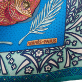 Hermes "Zenobie, Reine de Palmyre" Turquoise Cashmere and Silk Shawl 140cm