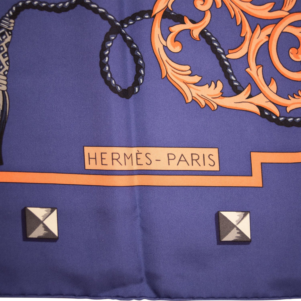 Hermes "Les Cles" Purple Giant Silk Shawl Scarf 140cm
