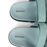 Hermes Chypre Sandals Bleu Suede 37
