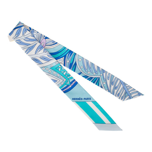 Hermes "Le Jardin de la Maharani" Silk Twilly Pair