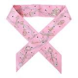 Hermes "Les Cles A Pois" Pink Silk Twilly Pair