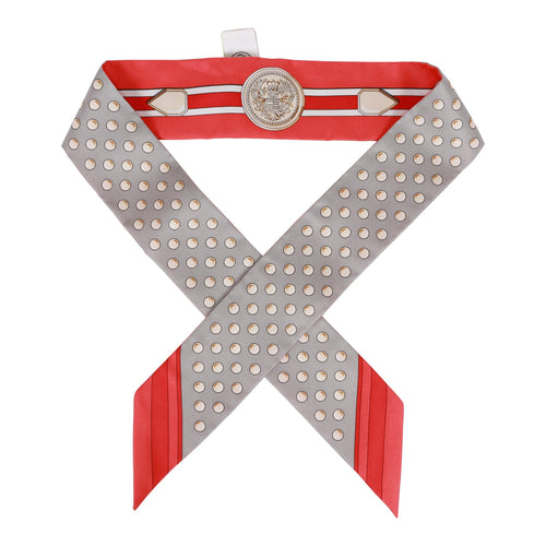 Hermes "Grand Tralala" Gris Acier Silk Twilly Pair