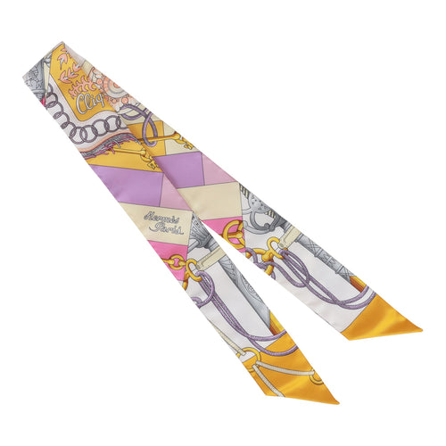 Hermes "Cliquetis" Bouton D'Or Silk Twilly