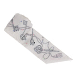 Hermes "Les Cles A Pois" White Silk Twilly