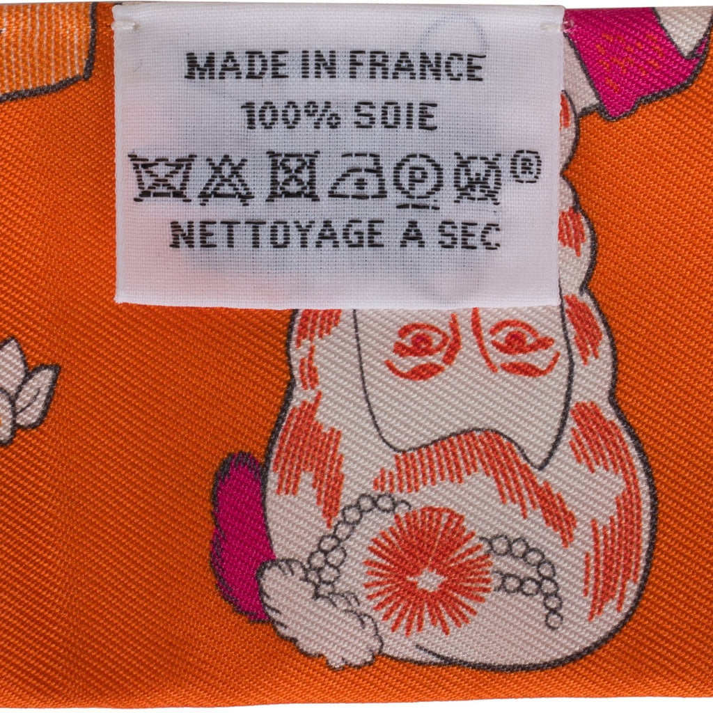 Hermes Orange Ribbon Silk Twilly Scarf - Vintage Lux