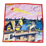 Hermes "Minuit au Faubourg" Rouge Silk Twill Scarf 70cm