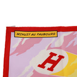 Hermes "Minuit au Faubourg" Rouge Silk Twill Scarf 70cm