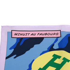 Hermes "Minuit au Faubourg" Parme Silk Twill Scarf 70cm