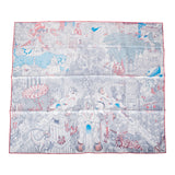 Hermes "Animapolis" White Silk Twill Scarf 90cm