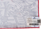 Hermes "Animapolis" White Silk Twill Scarf 90cm