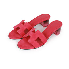 Hermes Oasis Sandals Rose Framboise Gradient Heels EU 35