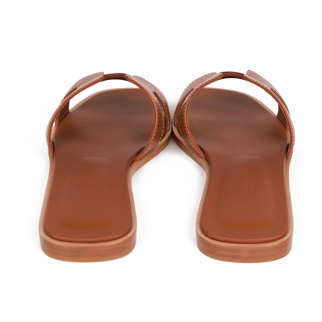 HERMES Box Calfskin Oran Sandals 36.5 Rouge Jaipur 1245720
