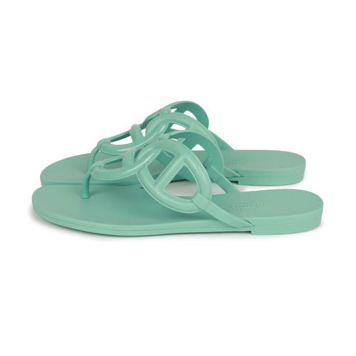 Hermes Egerie Sandals Vert Embrun Rubber 36 EU