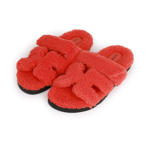 Hermes Chypre Techno Sandals Orange Woolskin 37.5