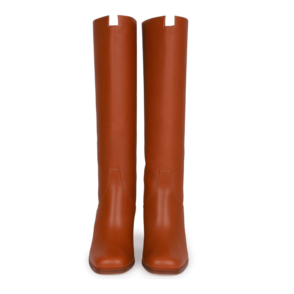 Hermes Foulee 60 Tall Boots Gold Epsom 36.5