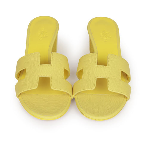 Hermes Oasis Sandals Lime Epsom 37 EU
