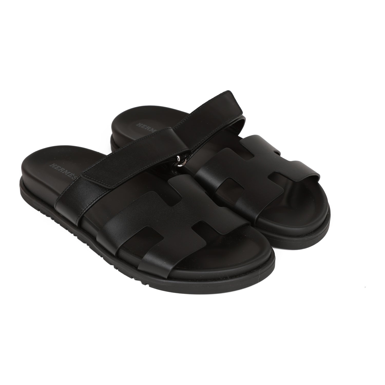 Hermes Chypre Sandals Black Calfskin 38 – Madison Avenue Couture