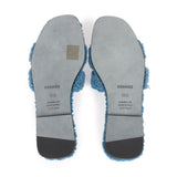 Hermes Oran Sandals Bleu Woolskin 36.5