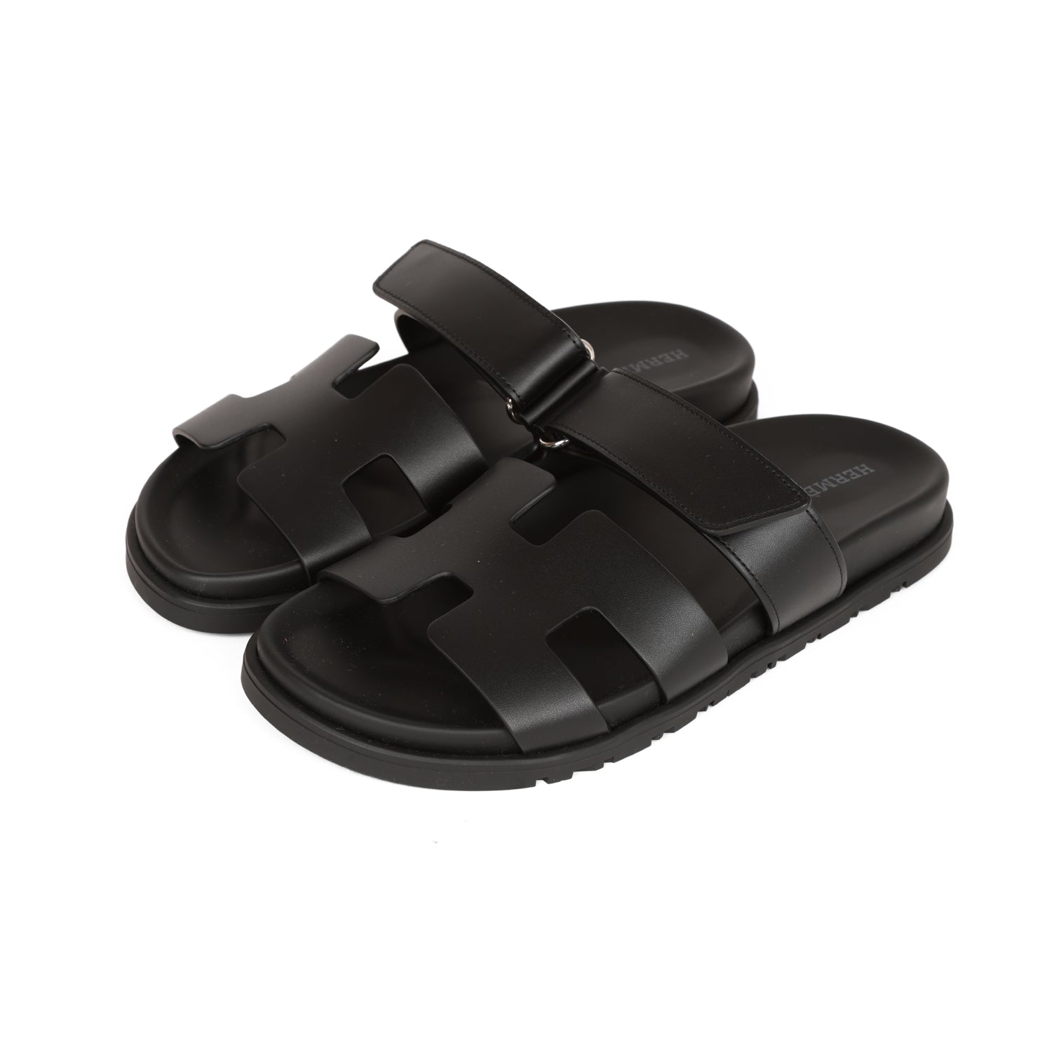 Hermes Chypre Sandals Black Calfskin 37 – Madison Avenue Couture