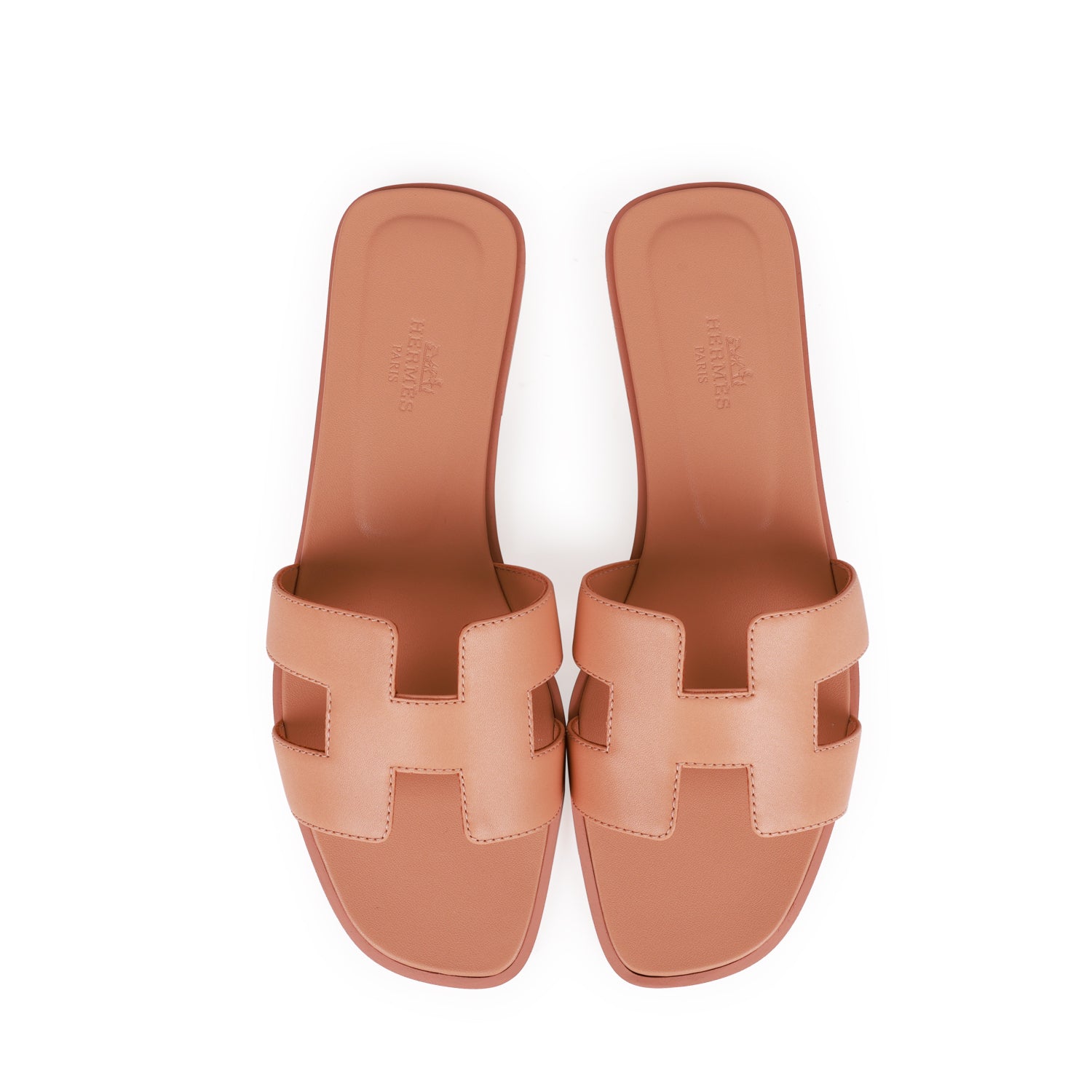 Hermes Oran Sandals Rouge Blush Box Calfskin 38 – Madison Avenue Couture