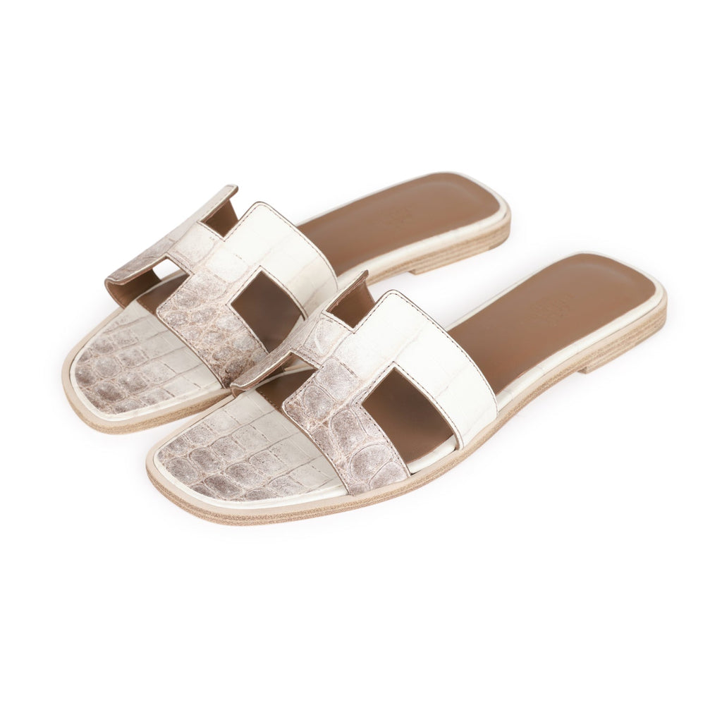 Hermes Oran Sandals All White – voilà.id