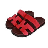 Hermes Chypre Sandals Rose Framboise Suede 35