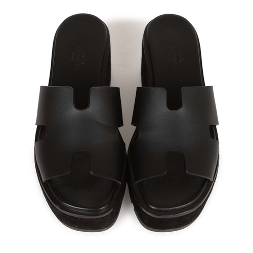 Hermes Eze 30 Sandals Black Suede and Calfskin 35