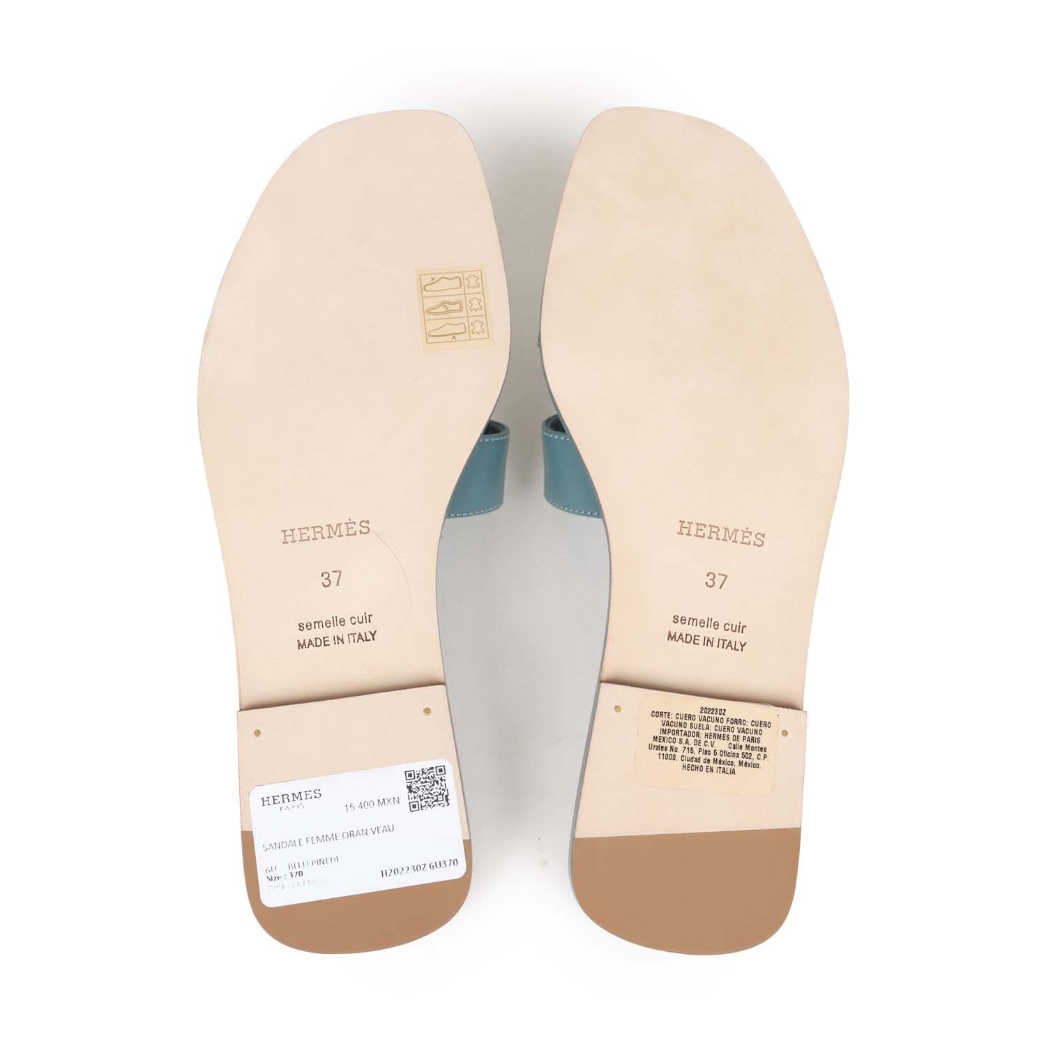 HERMES Oran Sheepskin fur Sandals Etope 37